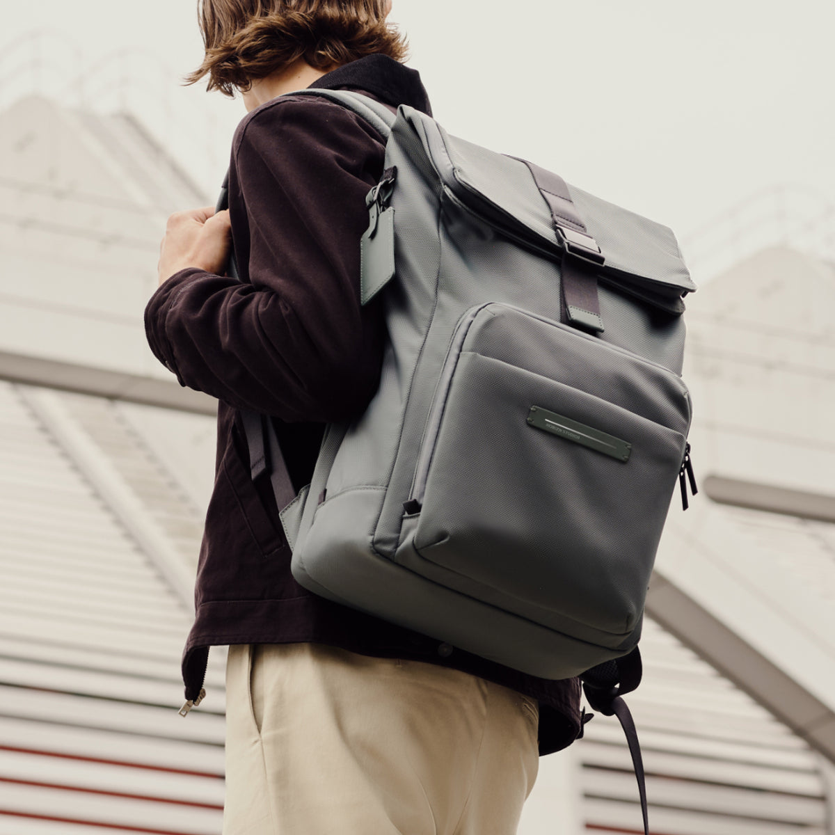 Midtown Flaptop Backpack / Pine Green / Recycled Nylon