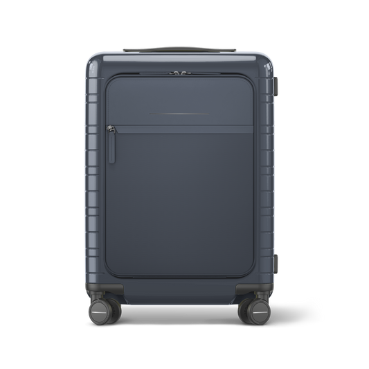 Koffer Essential Glossy Blau Vorderseite Edaa - Hartschale Polycarbonat Leicht Robust - Horizn Studios