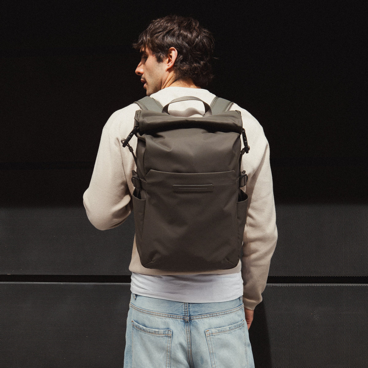 Shibuya Rolltop Backpack / Dark Olive / Recycled Nylon