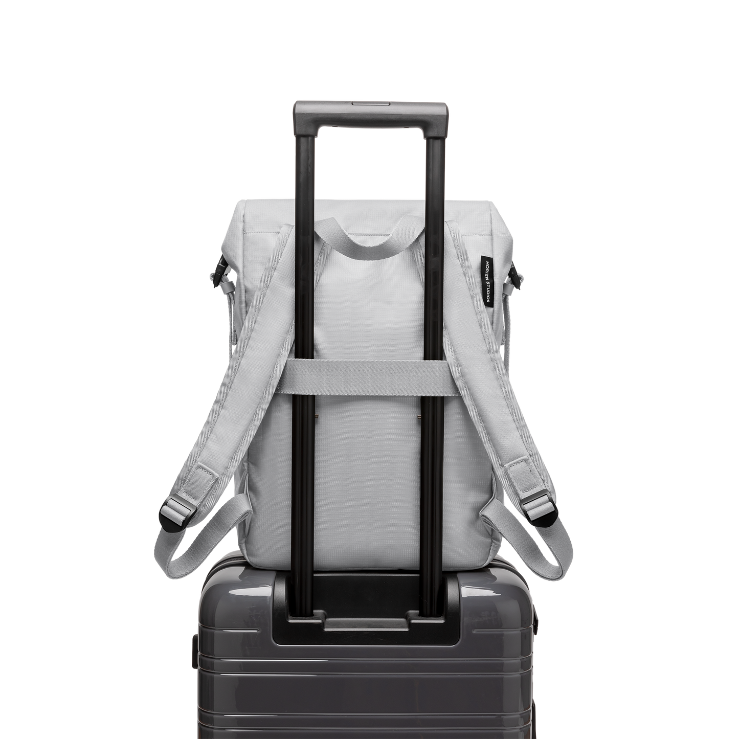 Shibuya Rolltop Rucksack Rucksack Light Quartz Grau Trolley Rückseite - Wasserabweisend Vegan Ergonomisch - Horizn Studios