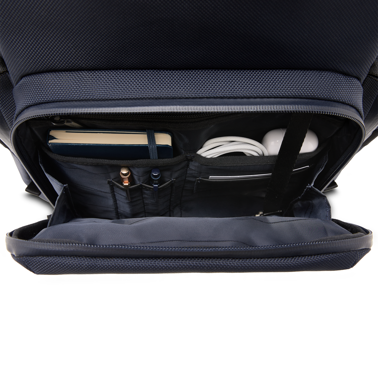 Midtown Rucksack Blau Fronttasche - Wasserabweisend Vegan Ergonomisch - Horizn Studios