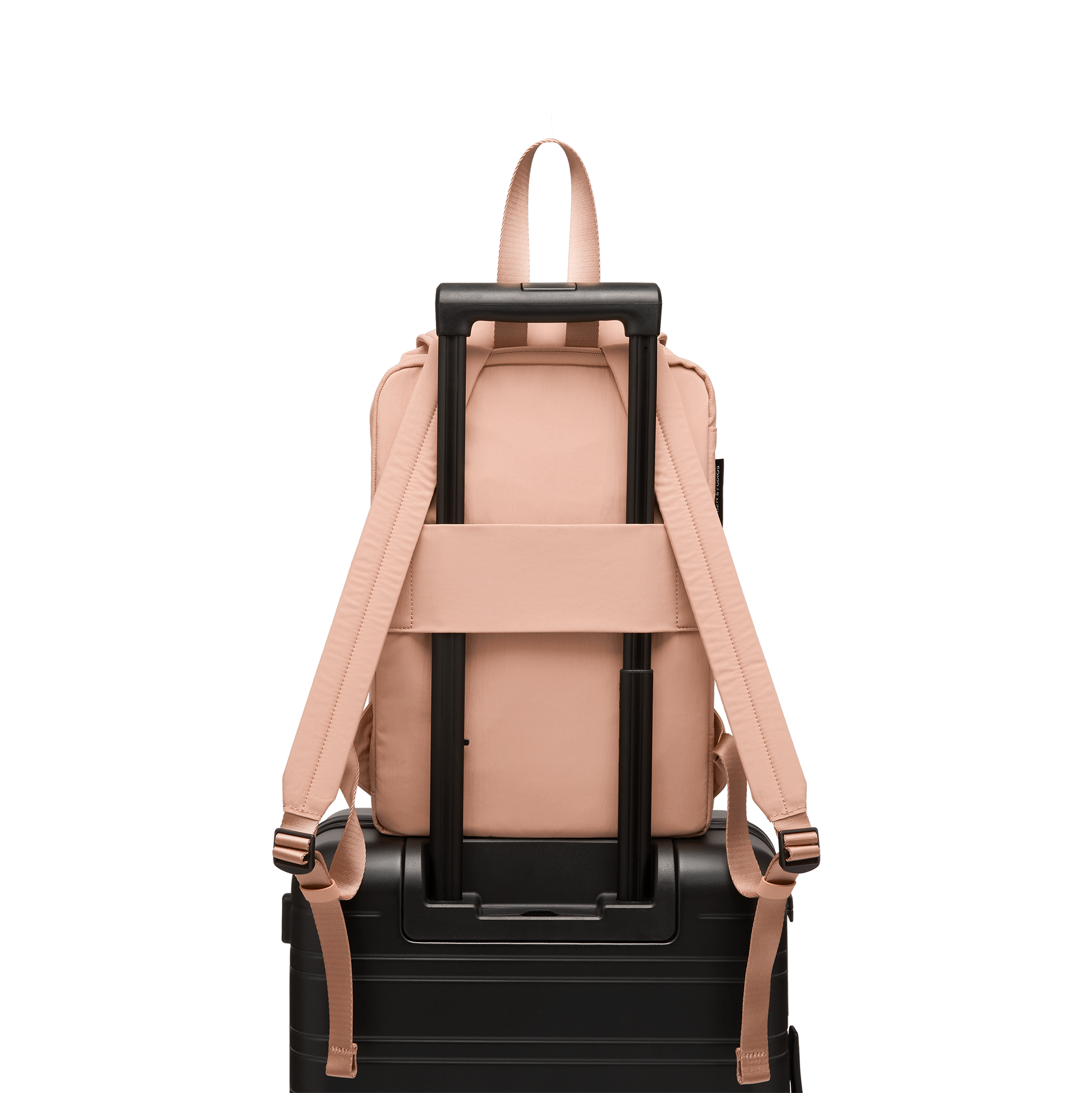 Chiado Rucksack Beige Rosa Trolley Rückseite - Wasserabweisend Vegan Ergonomisch - Horizn Studios