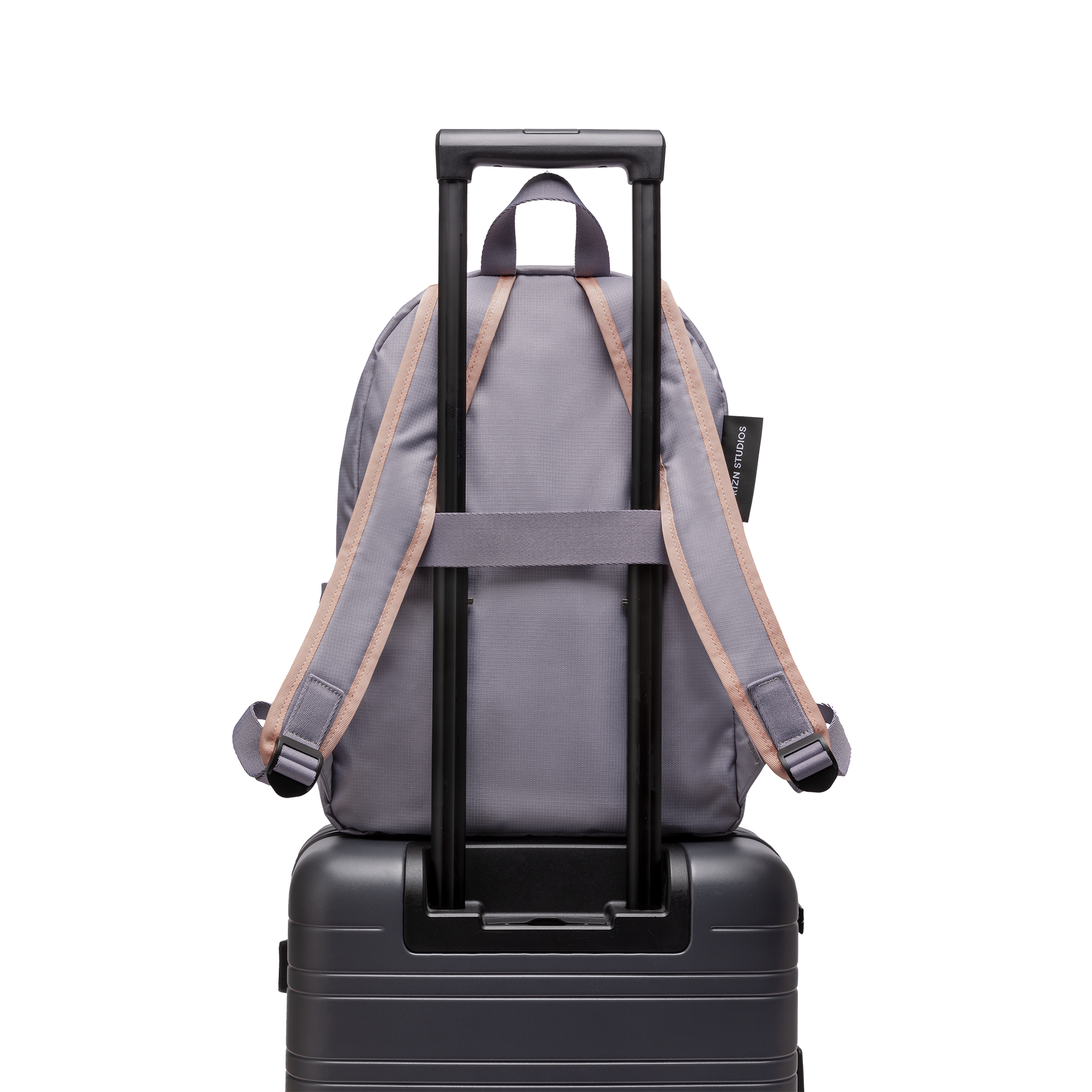 Daypack Medium Grau Lavendar Beige Rosa Trolley Rückseite - Horizn Studios