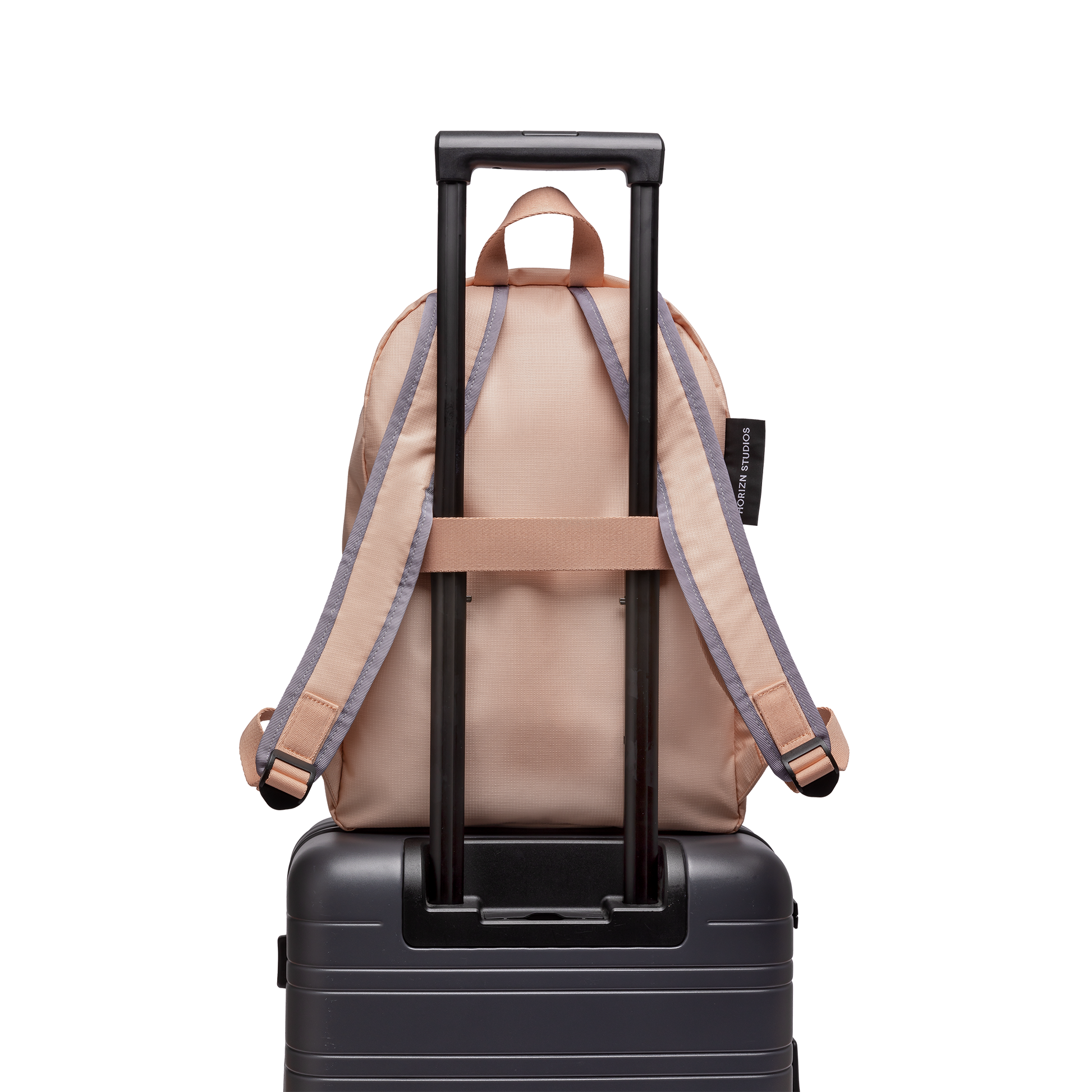 Daypack Medium Beige Rosa Trolley Rückseite - Horizn Studios