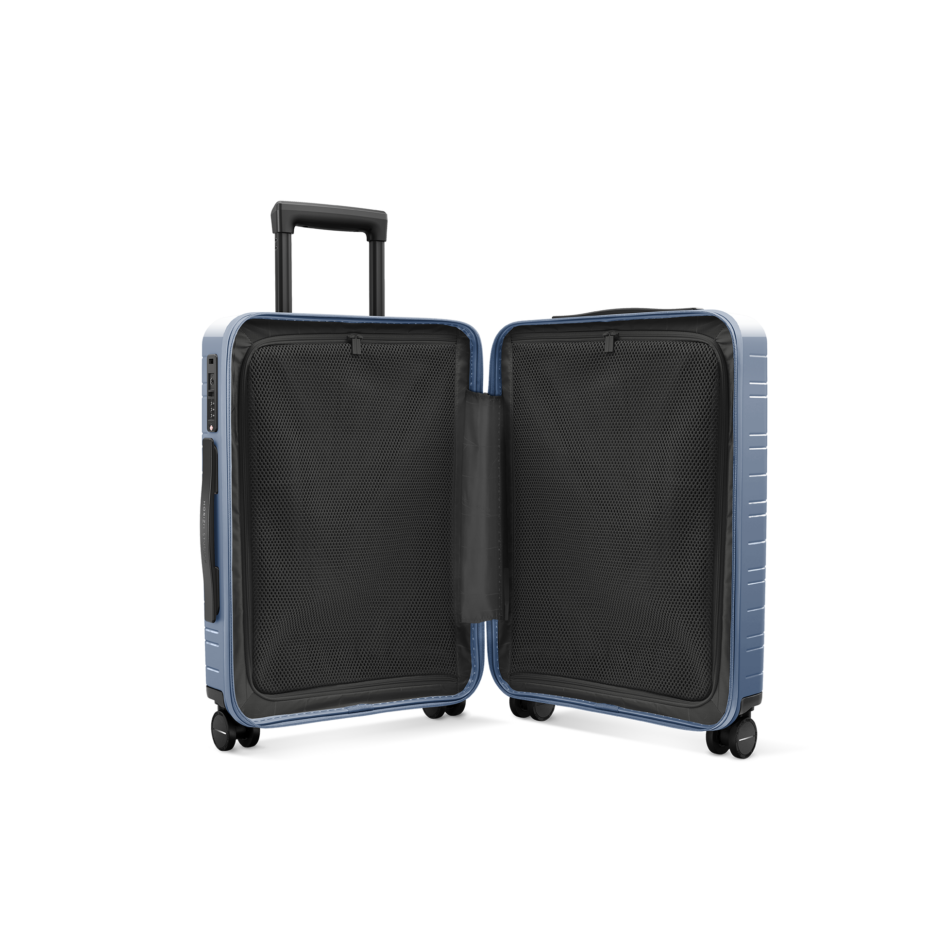 Koffer Essential Glossy Blau Vega Innenansicht - Hartschale Polycarbonat Leicht Robust - Horizn Studios