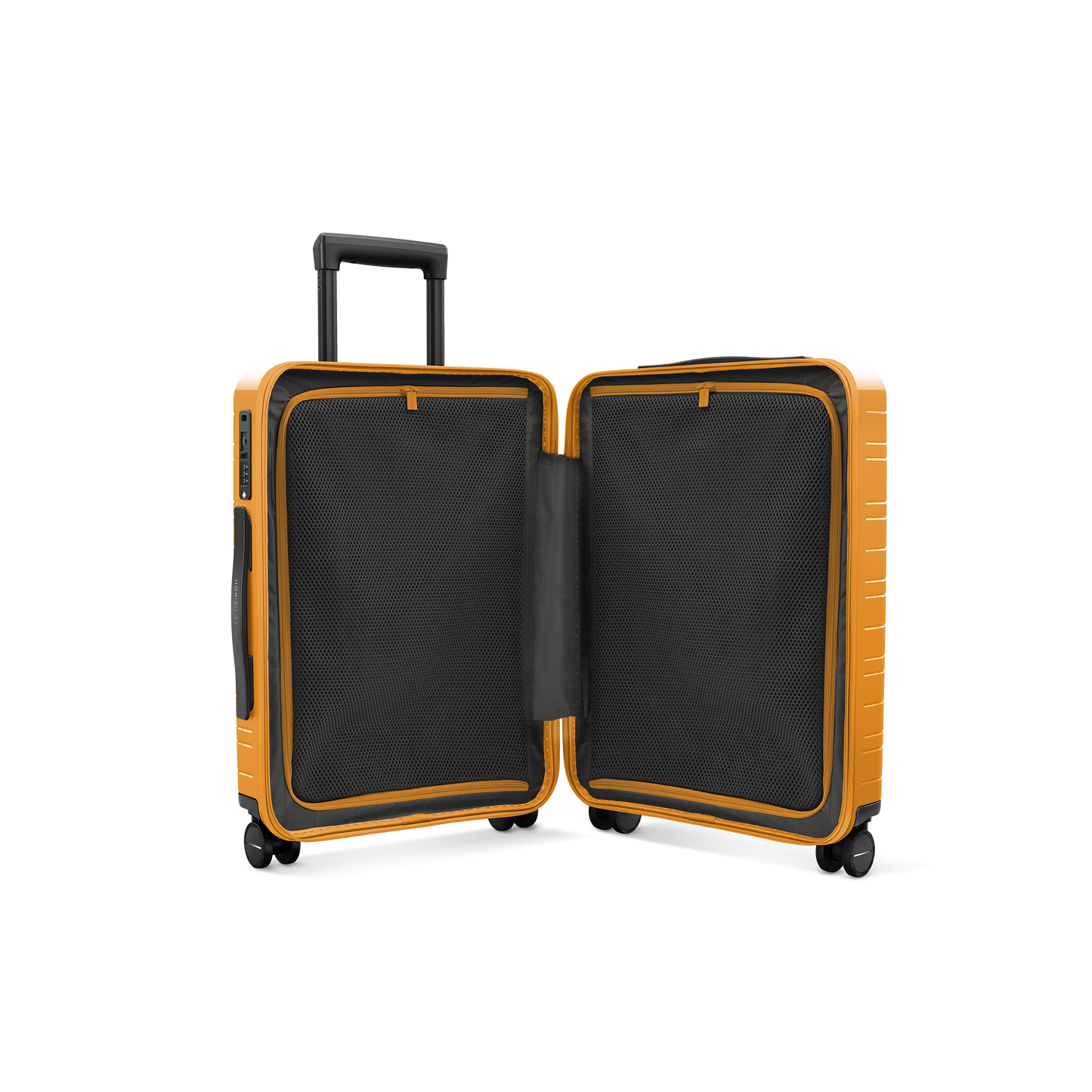 Koffer Essential Glossy Bright Amber Innenansicht - Hartschale Polycarbonat Leicht Robust - Horizn Studios