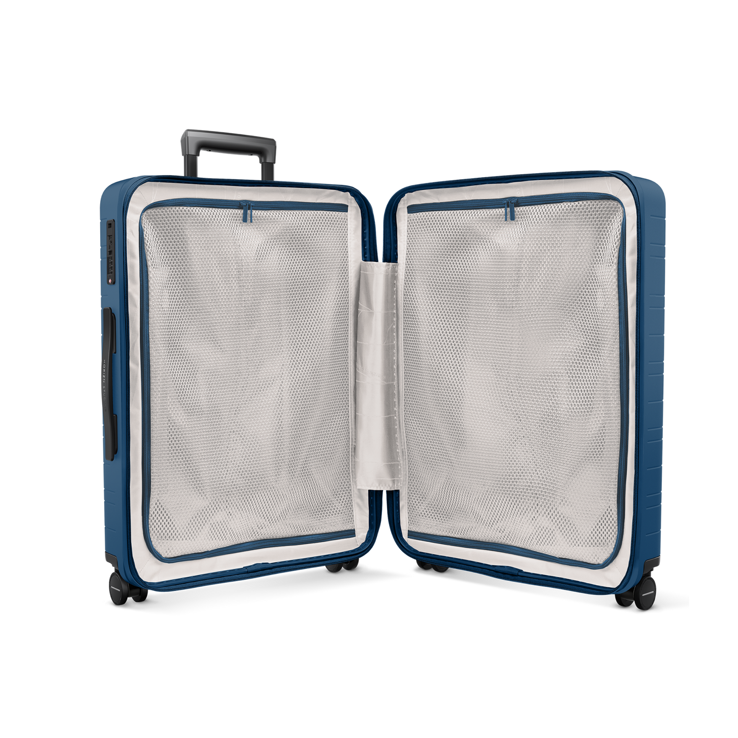 Koffer Essential Coastal Blau Innenansicht - Hartschale Polycarbonat Leicht Robust - Horizn Studios
