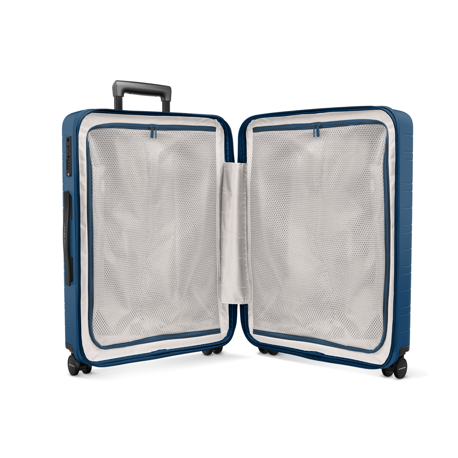 Koffer Essential Coastal Blau Innenansicht - Hartschale Polycarbonat Leicht Robust - Horizn Studios