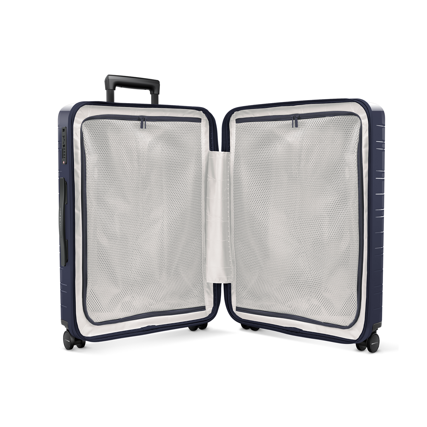 Koffer Essential Glossy Purple Night Innenansicht - Hartschale Polycarbonat Leicht Robust - Horizn Studios
