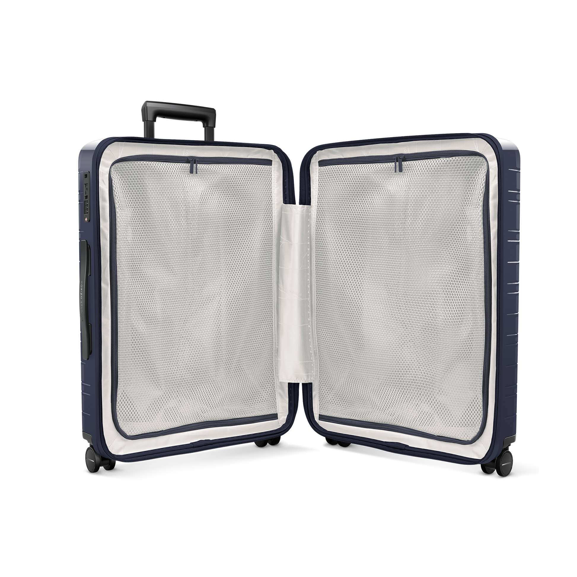 Koffer Essential Glossy Purple Night Innenansicht - Hartschale Polycarbonat Leicht Robust - Horizn Studios