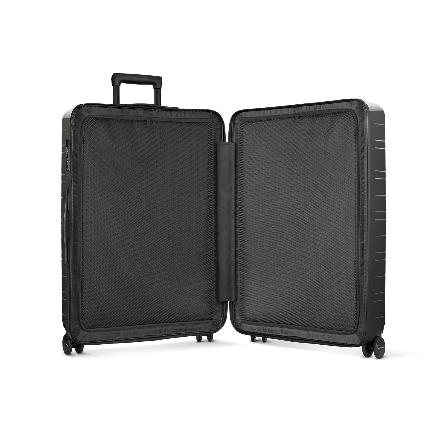 Koffer Essential Glossy Graphite Innenansicht - Hartschale Polycarbonat Leicht Robust - Horizn Studios