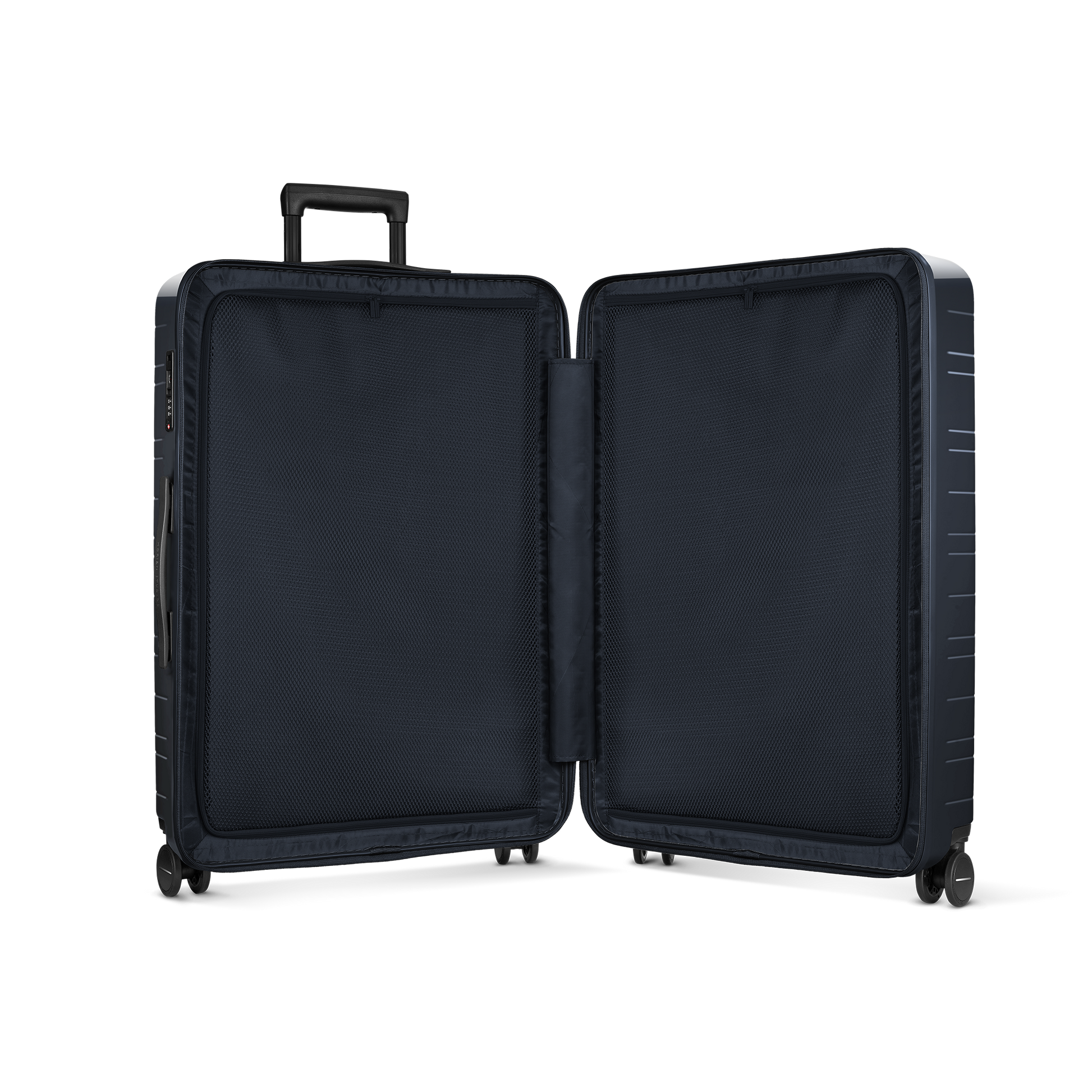 Koffer Essential Glossy Blau Innenansicht - Hartschale Polycarbonat Leicht Robust - Horizn Studios