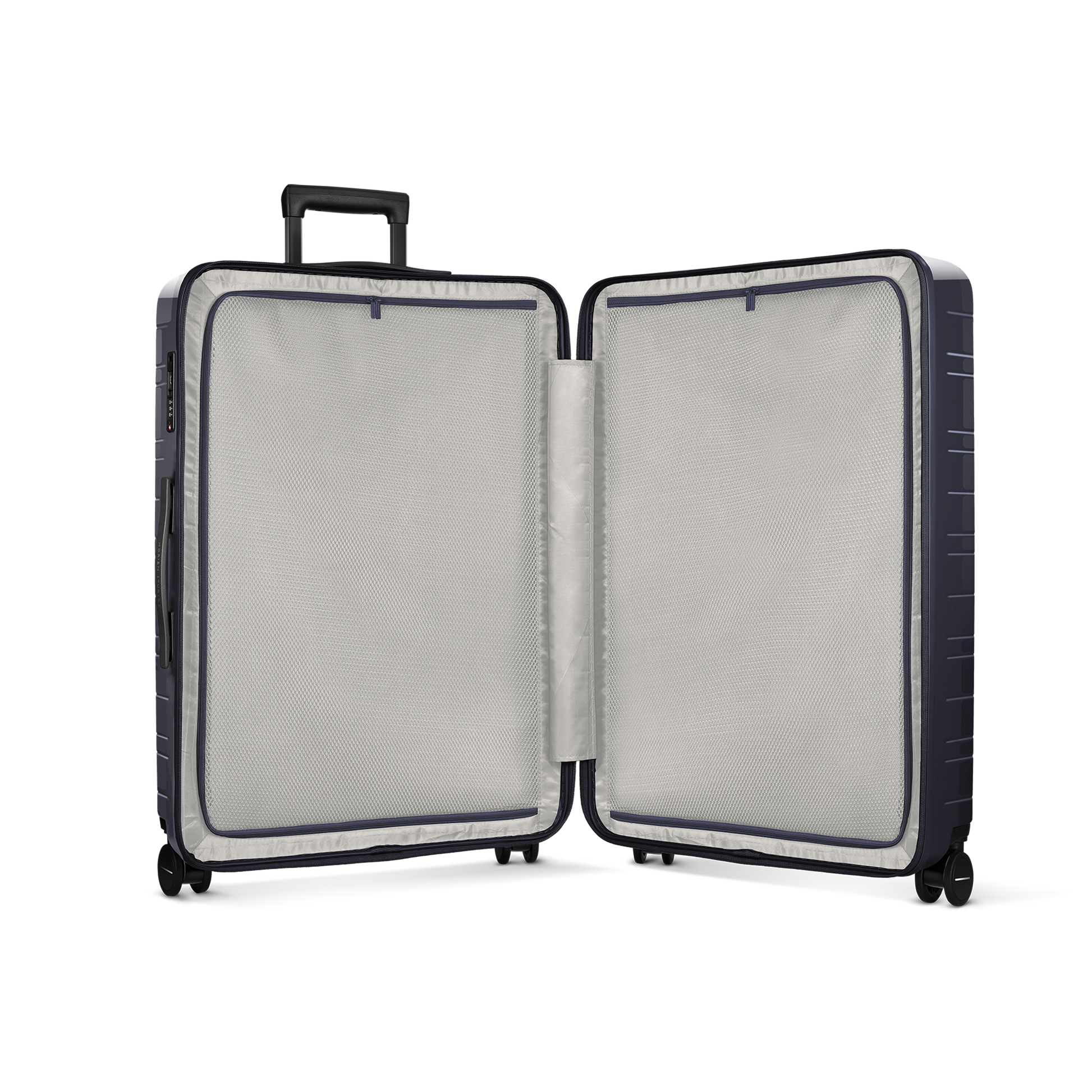 Koffer Essential Glossy Purple Night Innenansicht - Hartschale Polycarbonat Leicht Robust - Horizn Studios