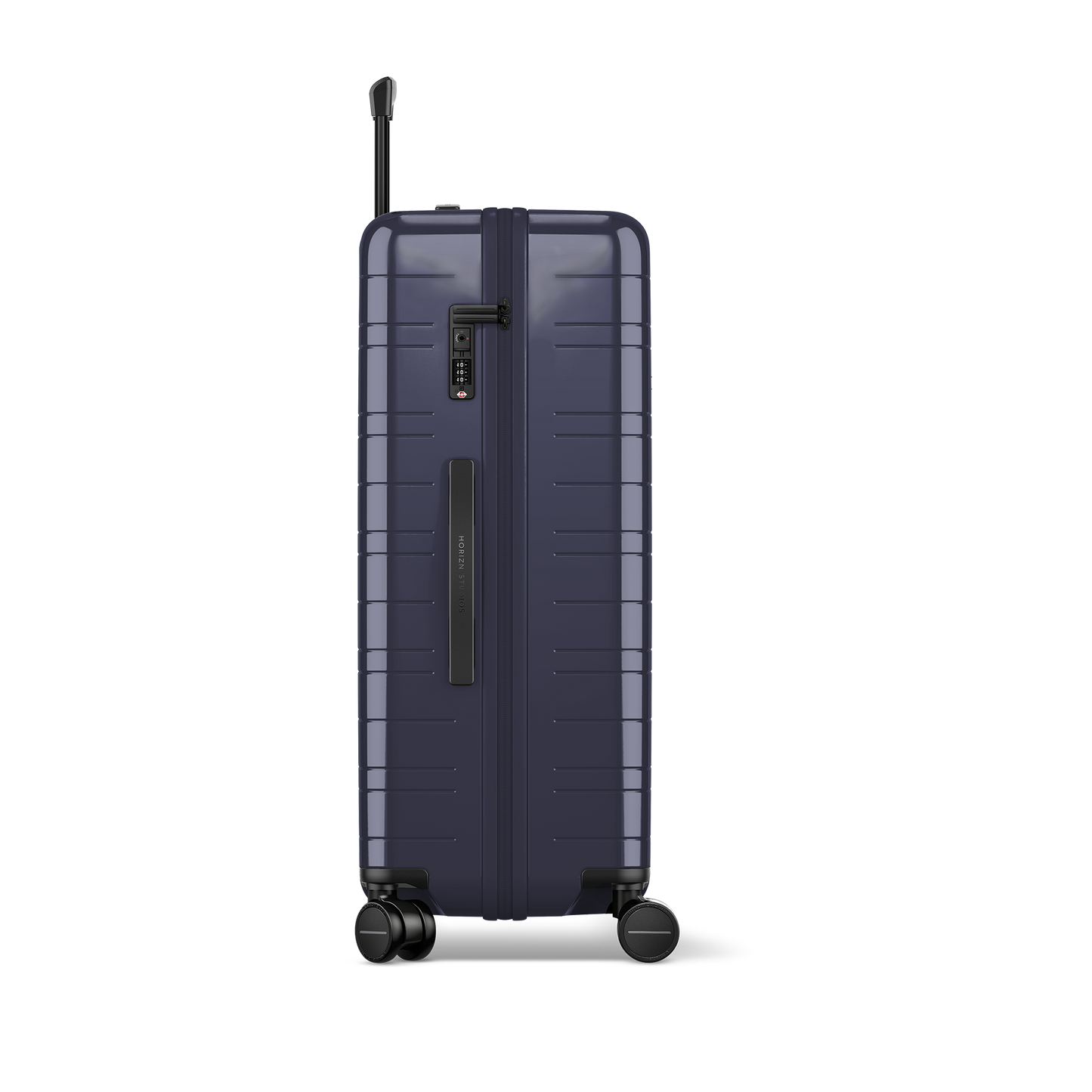 Koffer Essential Glossy Purple Night Seitenansicht Aca Aff - Hartschale Polycarbonat Leicht Robust - Horizn Studios