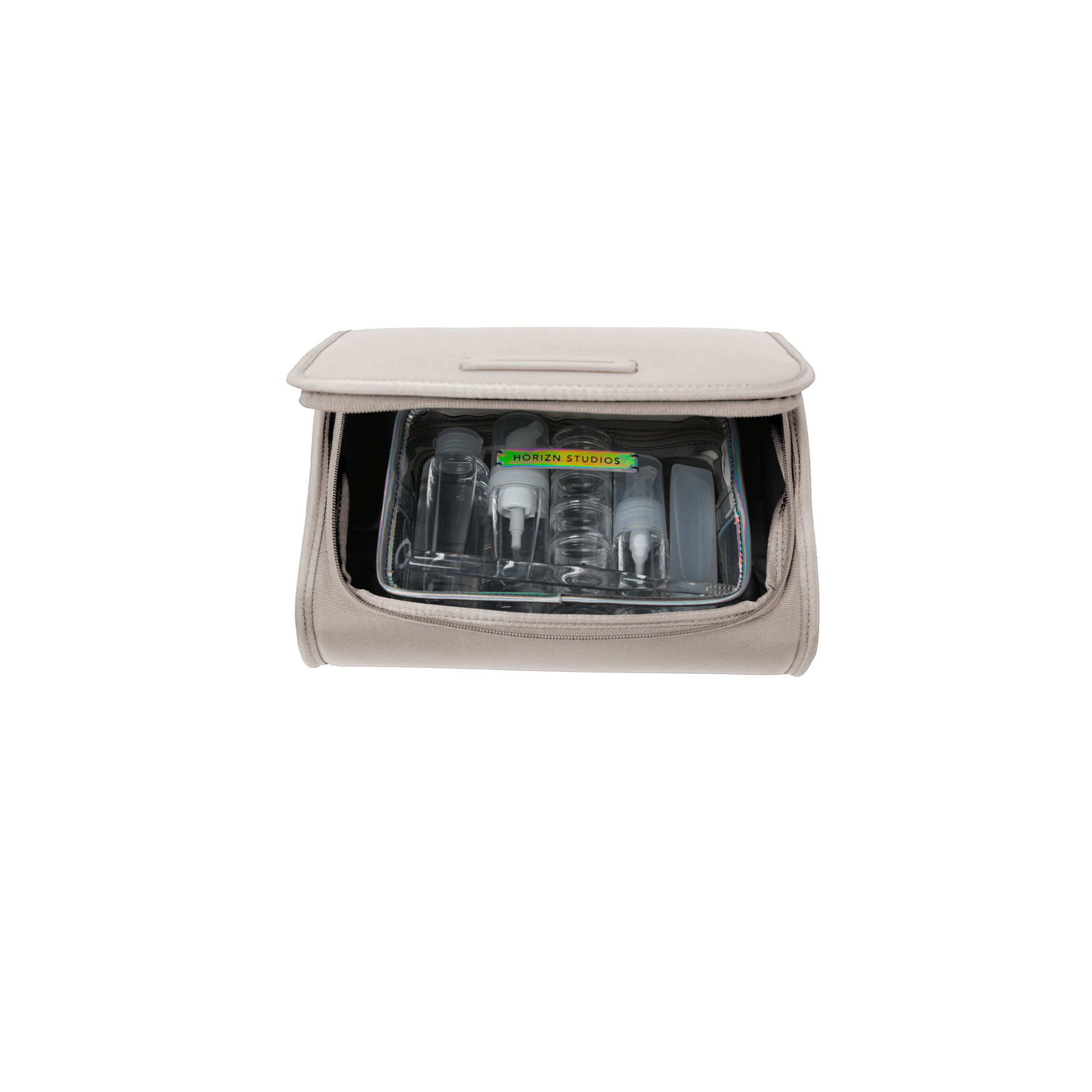 Koenji Topcase Beige Vorderseite Open - Horizn Studios