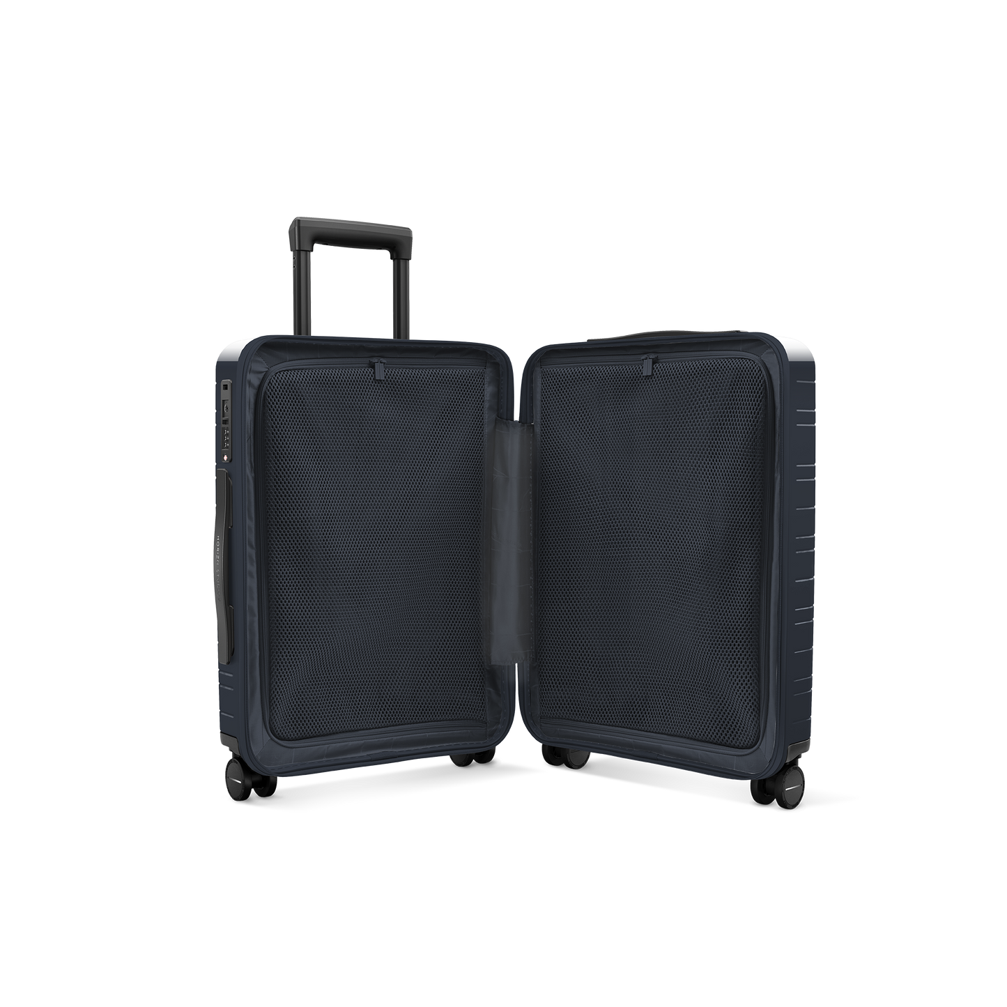 Koffer Essential Glossy Blau Innenansicht - Hartschale Polycarbonat Leicht Robust - Horizn Studios