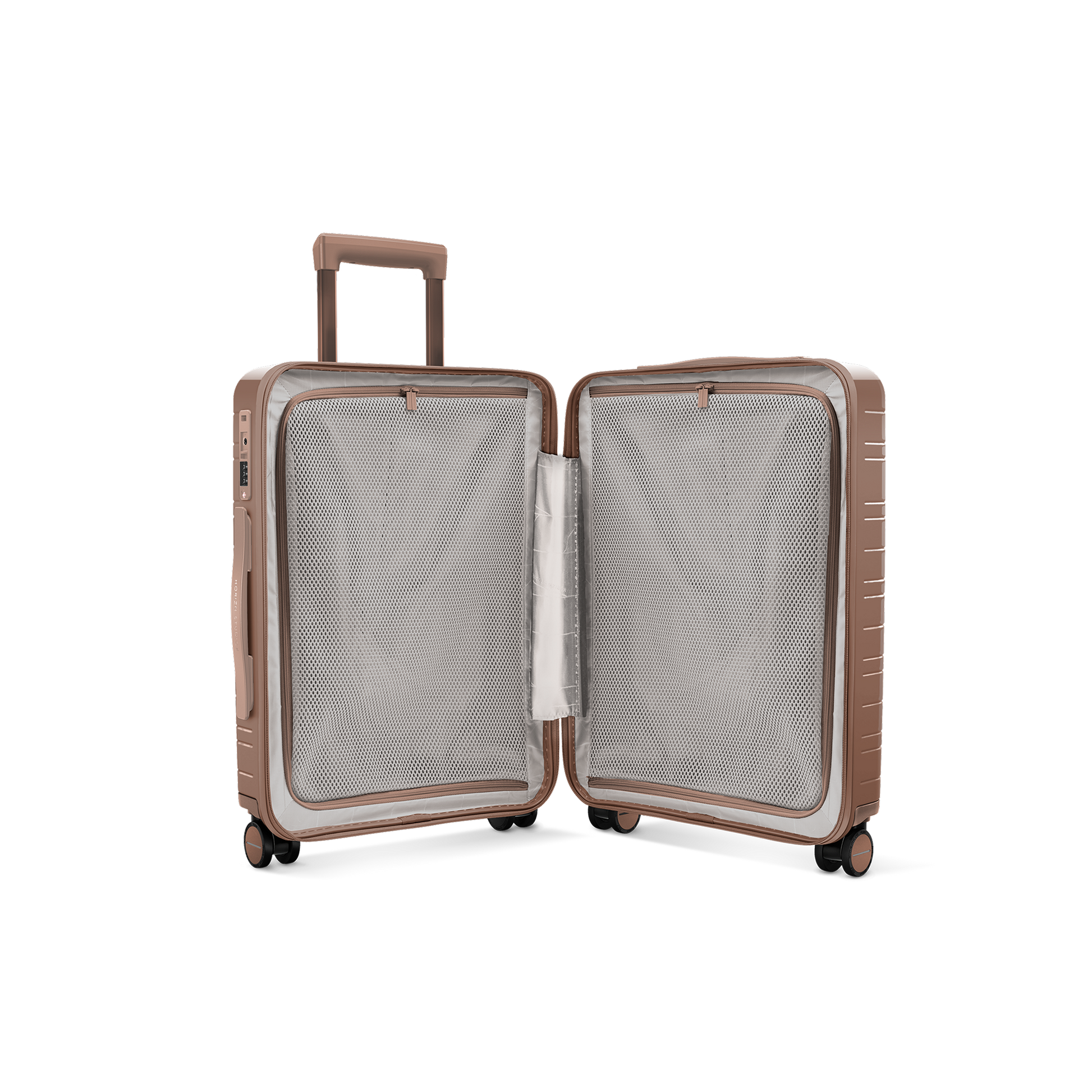 Koffer Glossy Braun Innenansicht - Hartschale Polycarbonat Leicht Robust - Horizn Studios