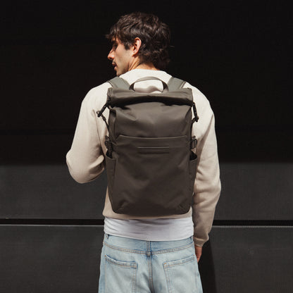 Shibuya Rolltop Backpack / Dark Olive / Recycled Nylon