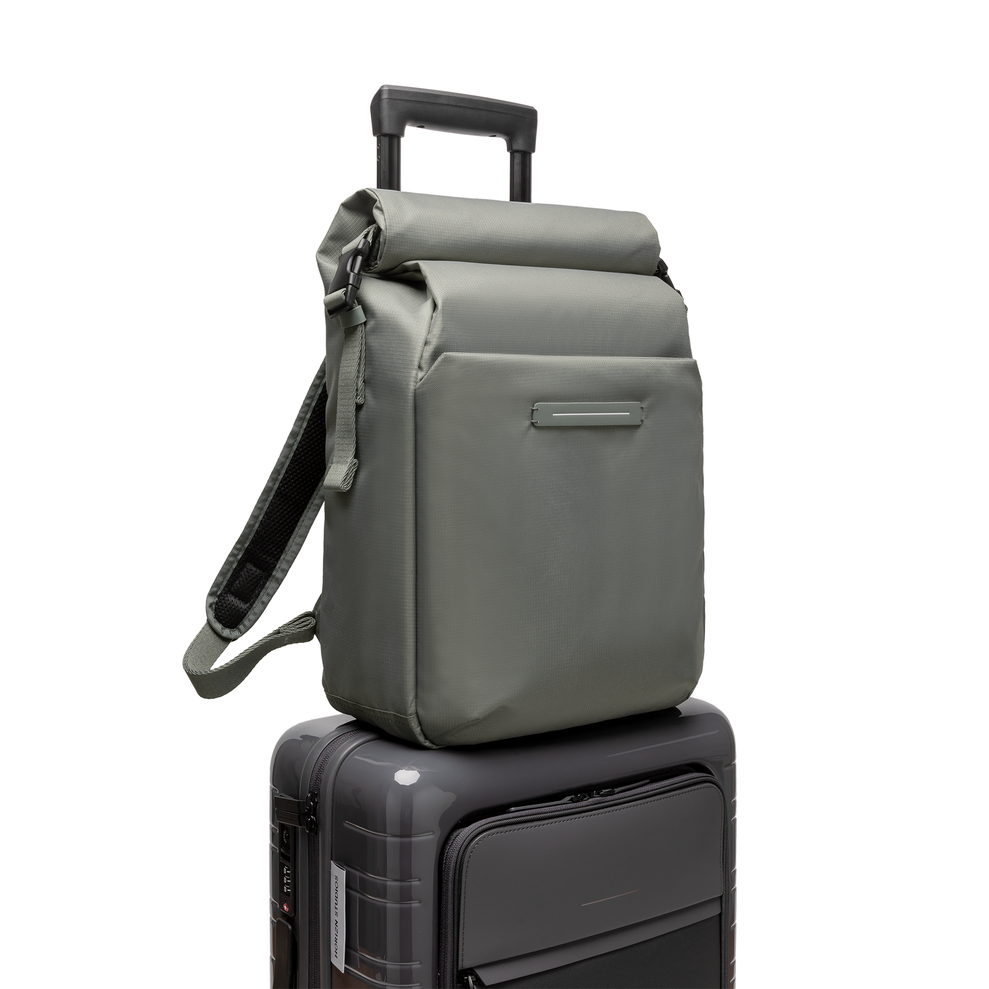 Shibuya Rolltop Rucksack Rucksack Grün Green Trolley - Wasserabweisend Vegan Ergonomisch - Horizn Studios