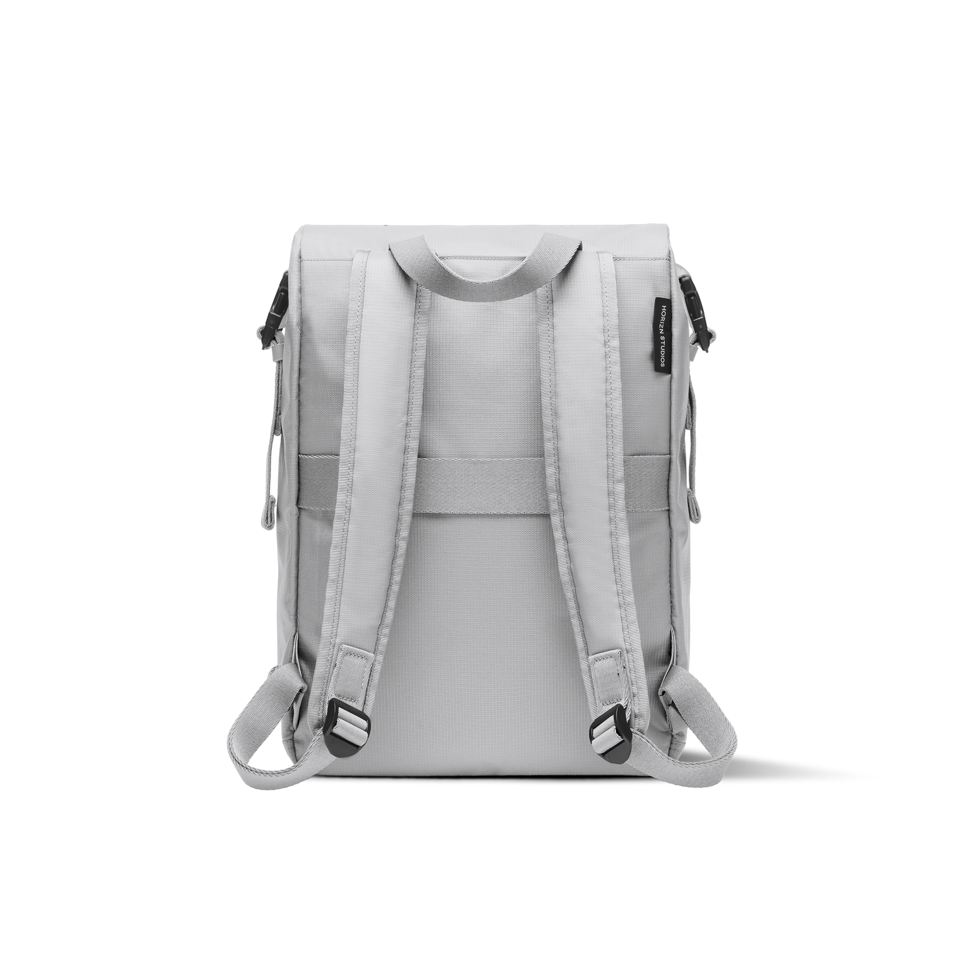 Shibuya Rolltop Rucksack Rucksack Light Quartz Grau Rückseite - Wasserabweisend Vegan Ergonomisch - Horizn Studios