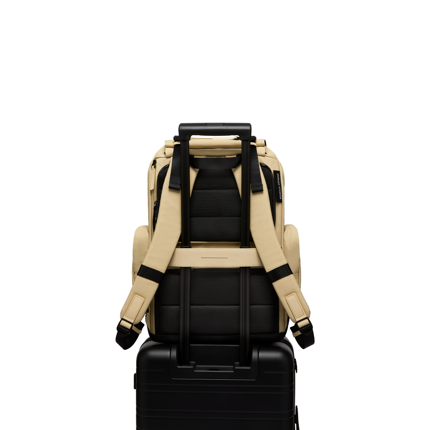 Sofo Rucksack Beige Trolley Rückseite Aebe - Wasserabweisend Vegan Ergonomisch - Horizn Studios