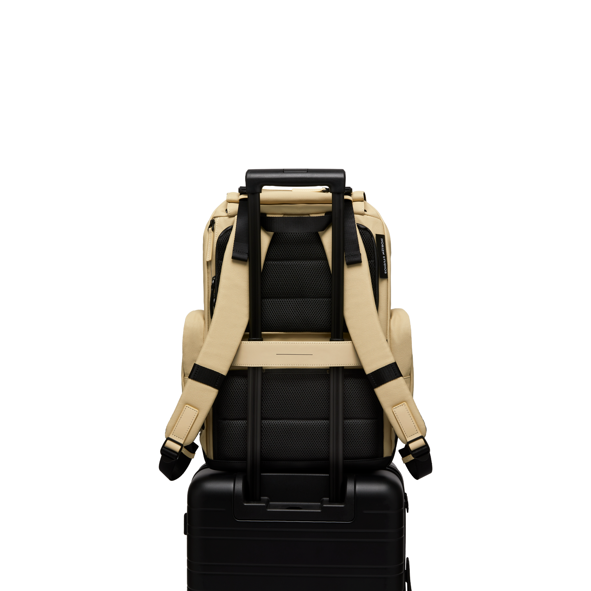 Sofo Rucksack Beige Trolley Rückseite Aebe - Wasserabweisend Vegan Ergonomisch - Horizn Studios