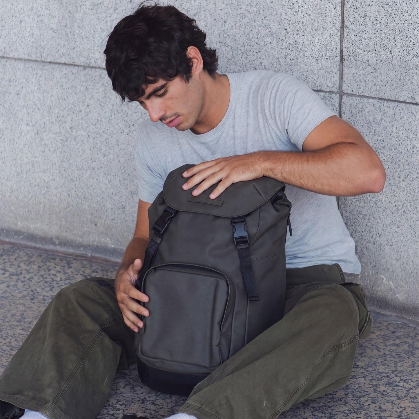 SoFo Backpack City / Black / Recycled Waxed Canvas
