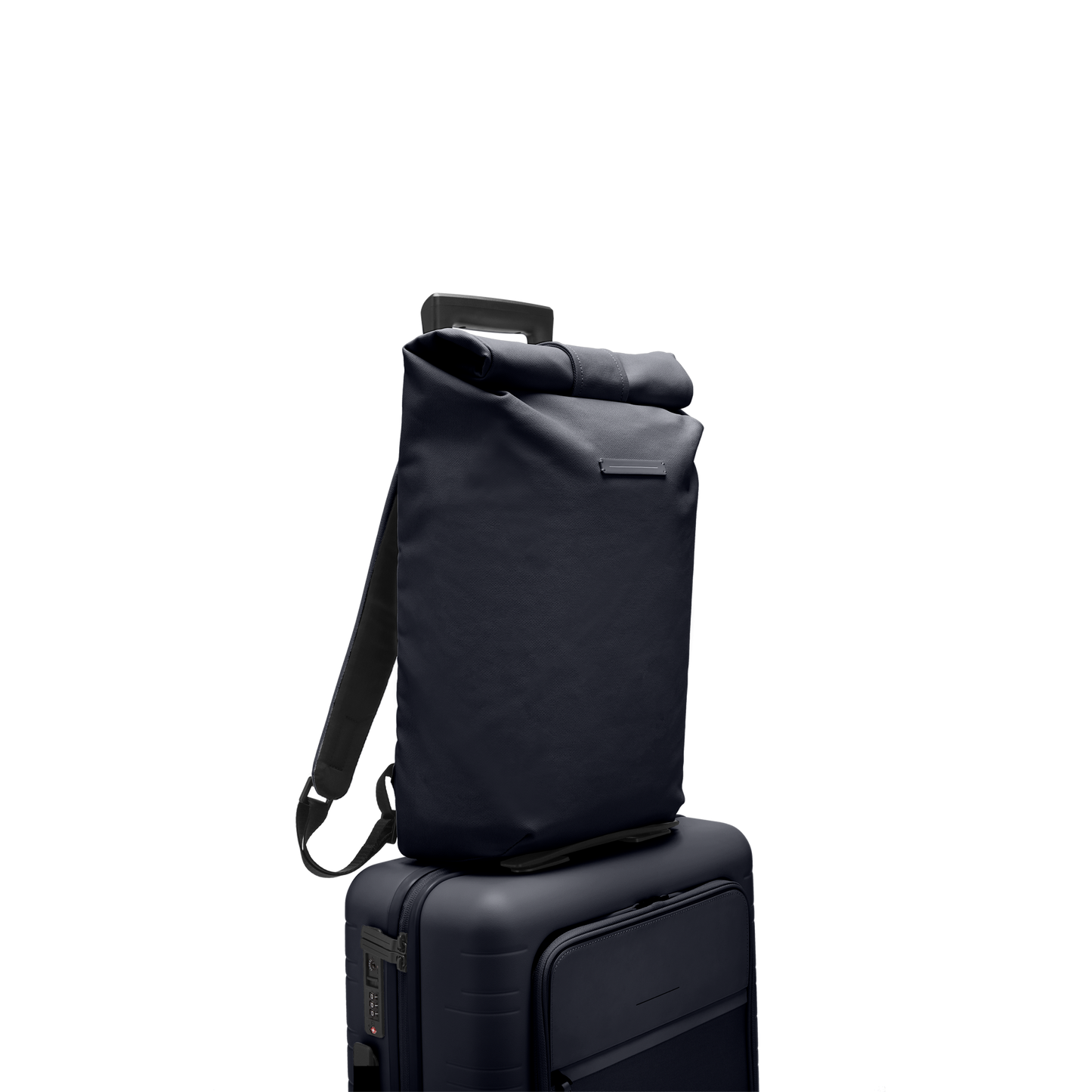 Sofo Rolltop Rucksack Blau Trolley Vorderseite - Wasserabweisend Vegan Ergonomisch - Horizn Studios