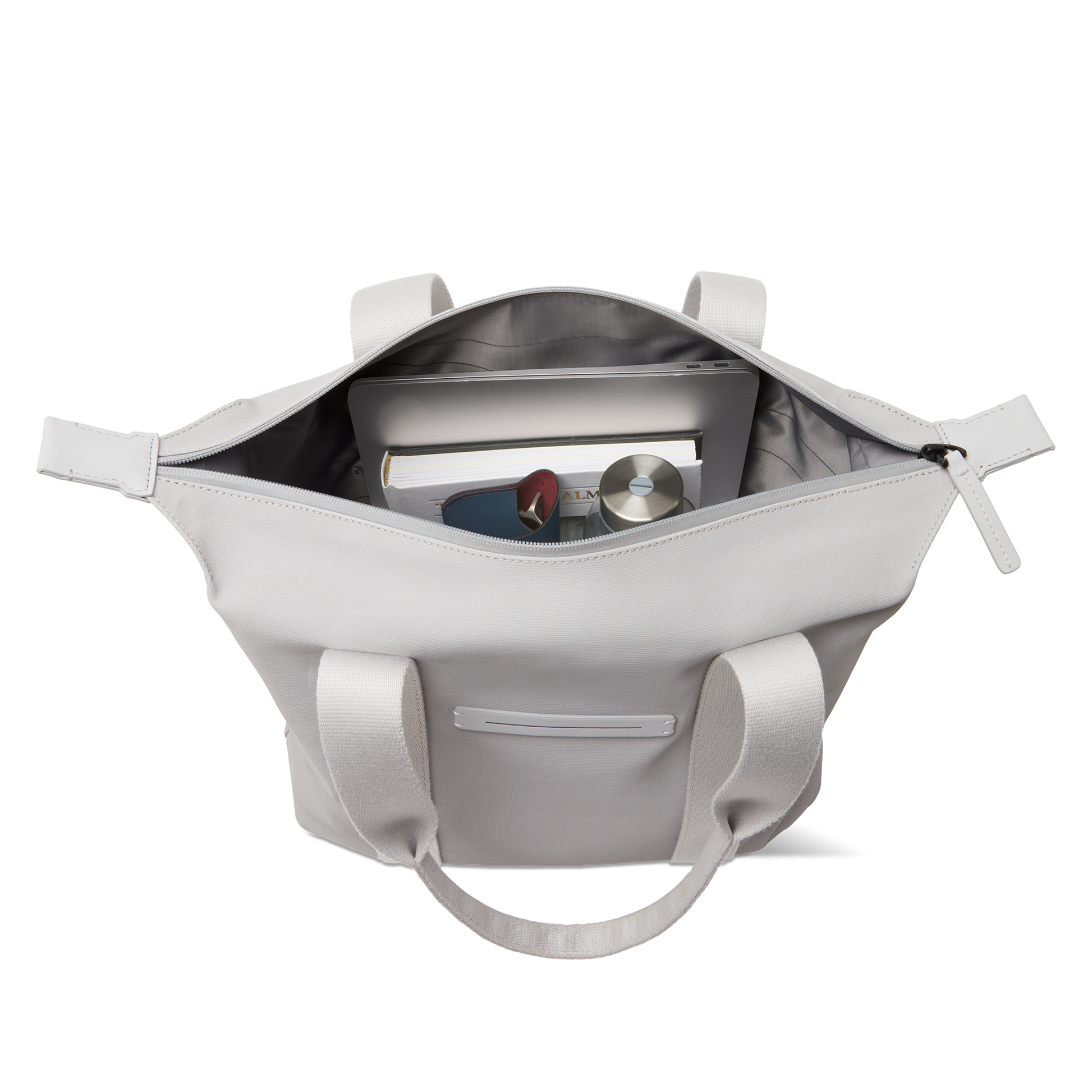 Sofo Vertical Tragetasche Light Quartz Grau Innenansicht - Wasserabweisend Funktional Stilvoll - Horizn Studios