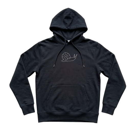 Travel Hoodie / All Black / Organic Cotton / Size L / Monster