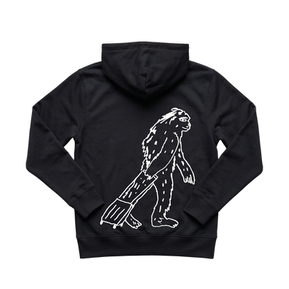 Travel Hoodie / All Black / Organic Cotton / Size L / Monster