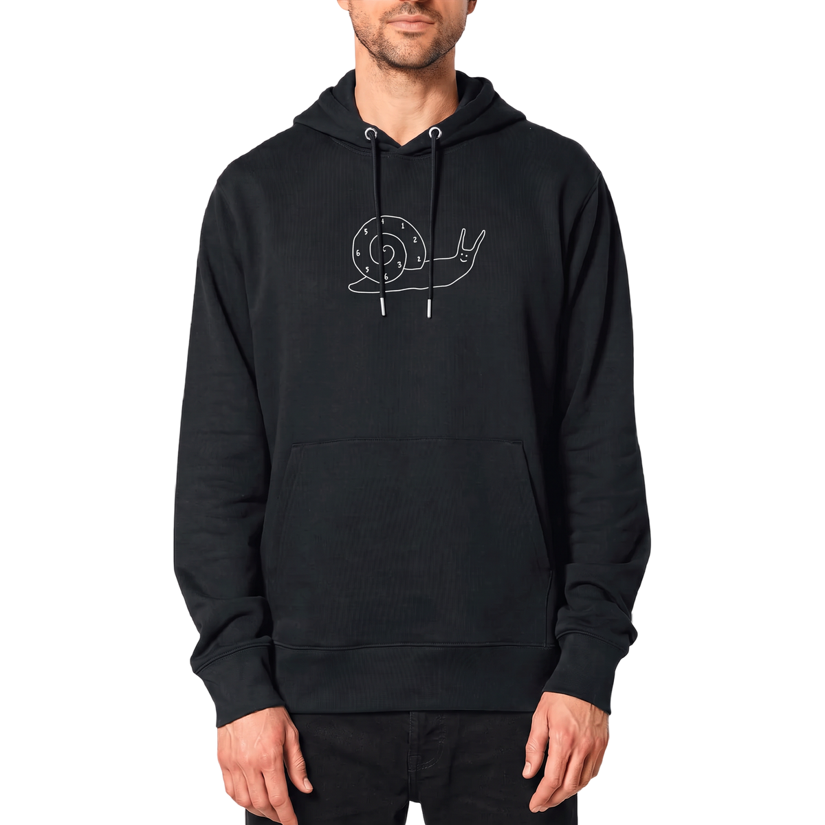 Travel Hoodie / All Black / Organic Cotton / Size L / Monster