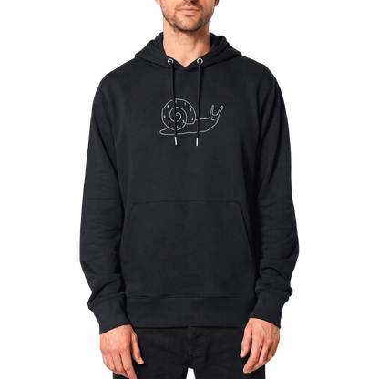 Travel Hoodie / All Black / Organic Cotton / Size L / Monster