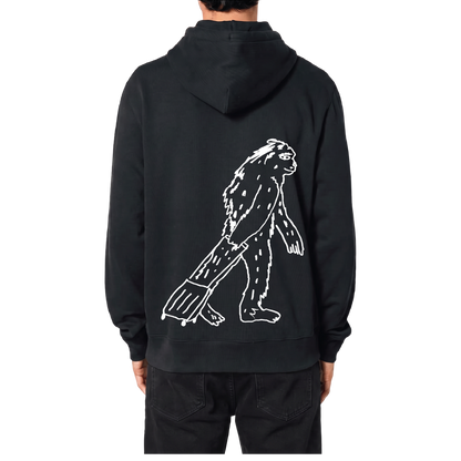 Travel Hoodie / All Black / Organic Cotton / Size L / Monster