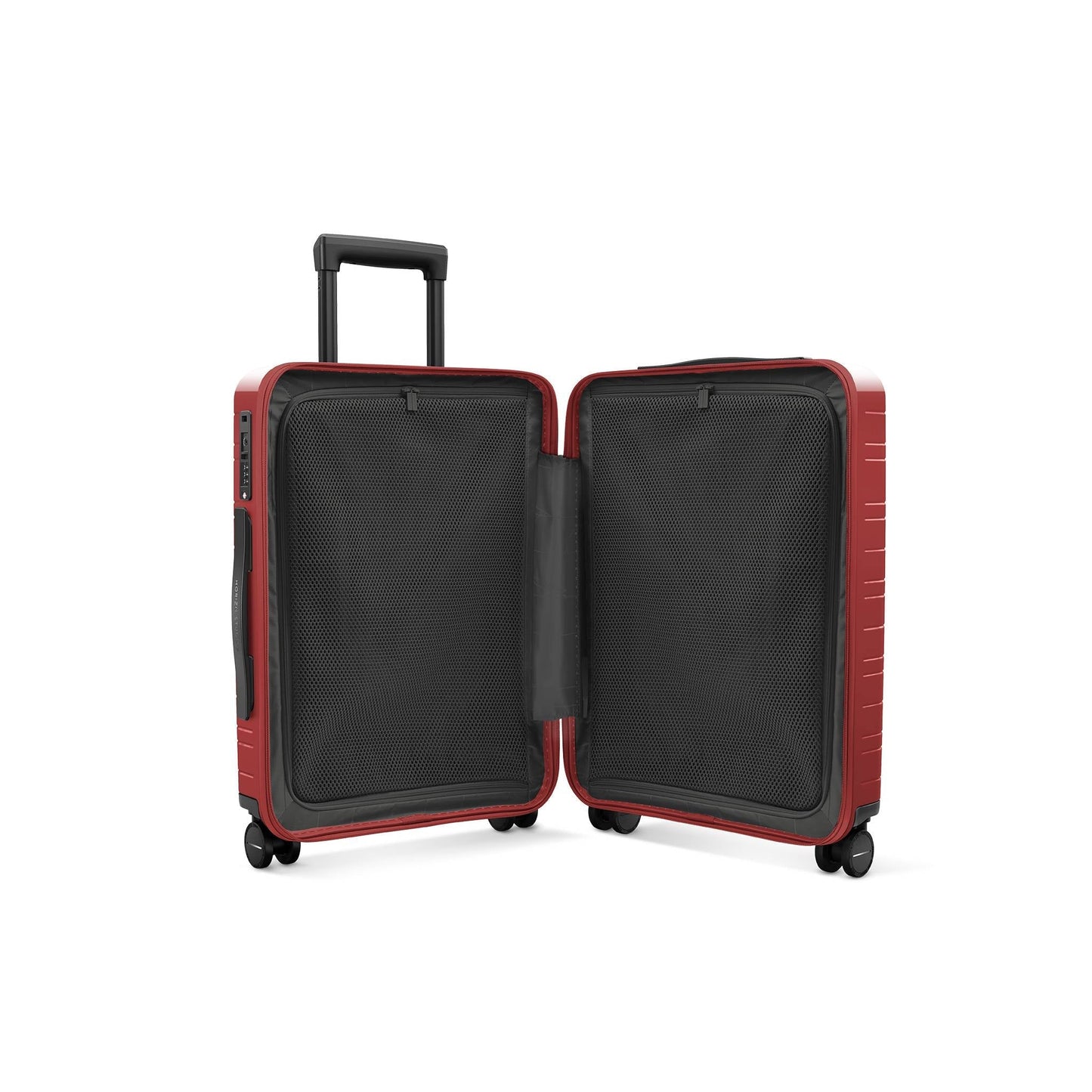 Koffer Essential Glossy True Red Innenansicht - Hartschale Polycarbonat Leicht Robust - Horizn Studios