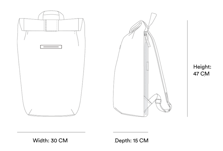 Sofo Rolltop Rucksack Infographic Updated - Wasserabweisend Vegan Ergonomisch - Horizn Studios
