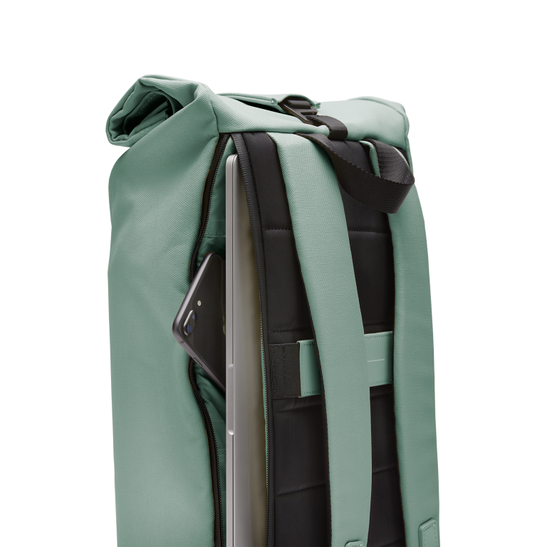 Sofo Rolltop Rucksack Marine Green Detail - Wasserabweisend Vegan Ergonomisch - Horizn Studios