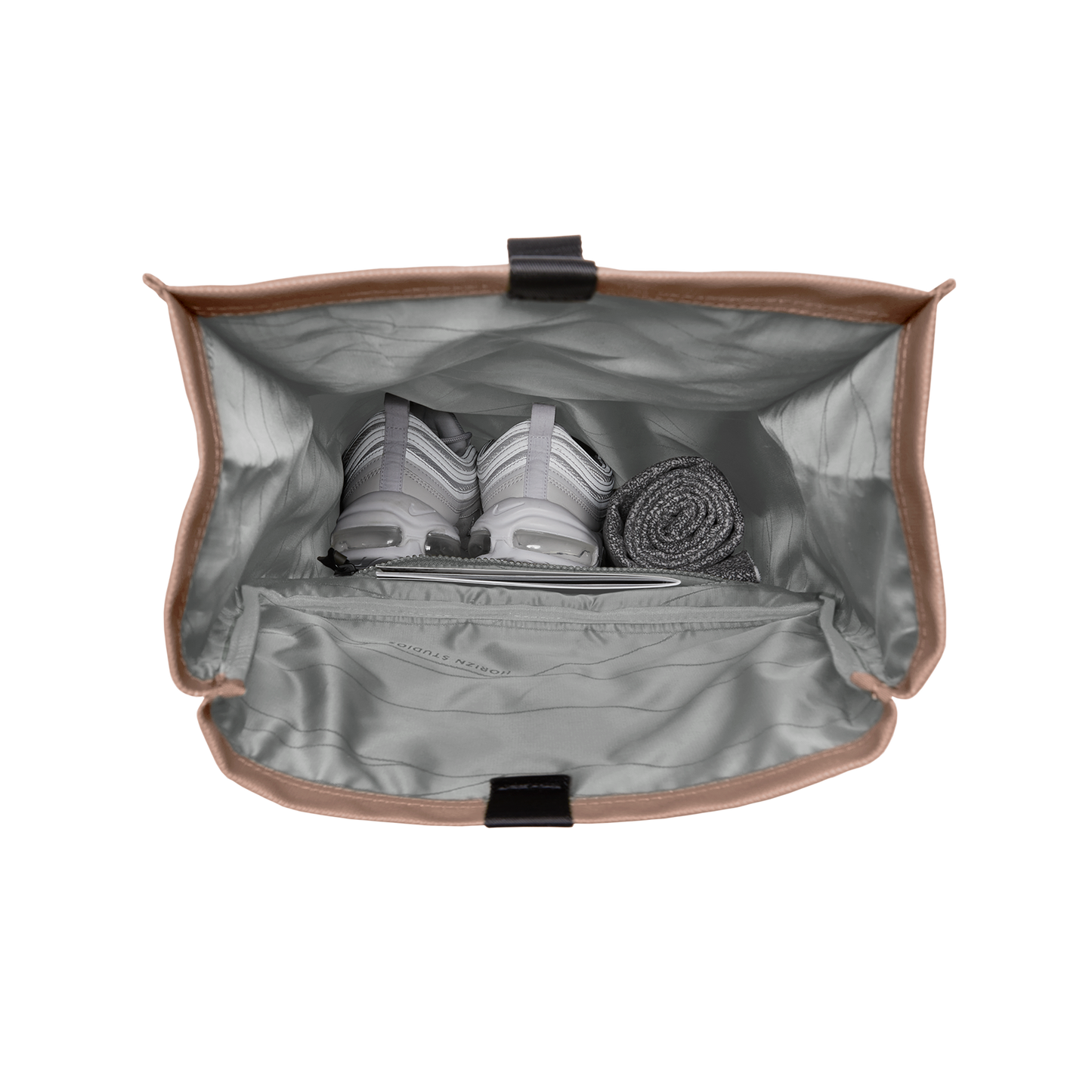 Sofo Rolltop Rucksack Beige Rosa Main - Wasserabweisend Vegan Ergonomisch - Horizn Studios